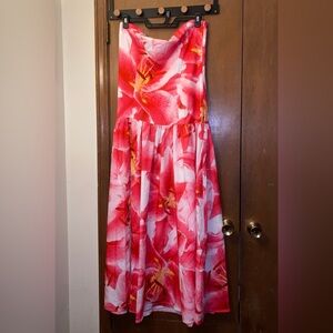 Amazon Women's Floral Maxi Dress - Red and Pink